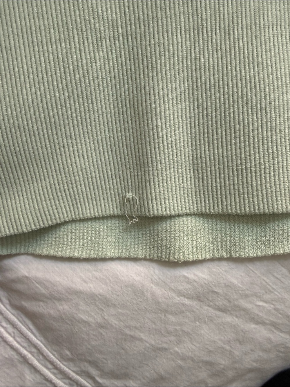 Alice + Olivia Pale Mint Ribbed Square-Neck Crop Tank - Picture 3 of 3